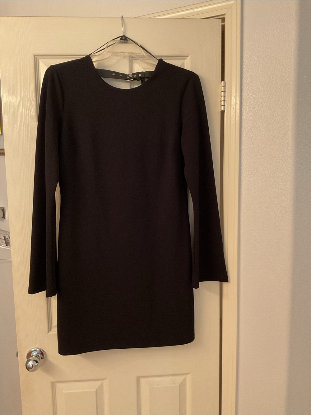 Classic Black Long-Sleeve Shift Dress